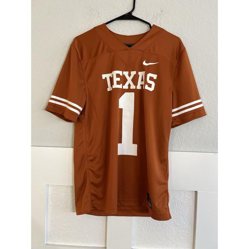 Nike Texas Longhorns #1 Football Jersey Mens Small Burnt Orange Dri-FIT
